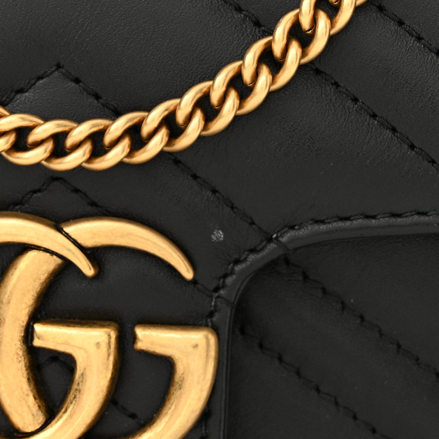 Gucci Calfskin Matelasse Super Mini GG Marmont Shoulder Bag Black 11 of 11