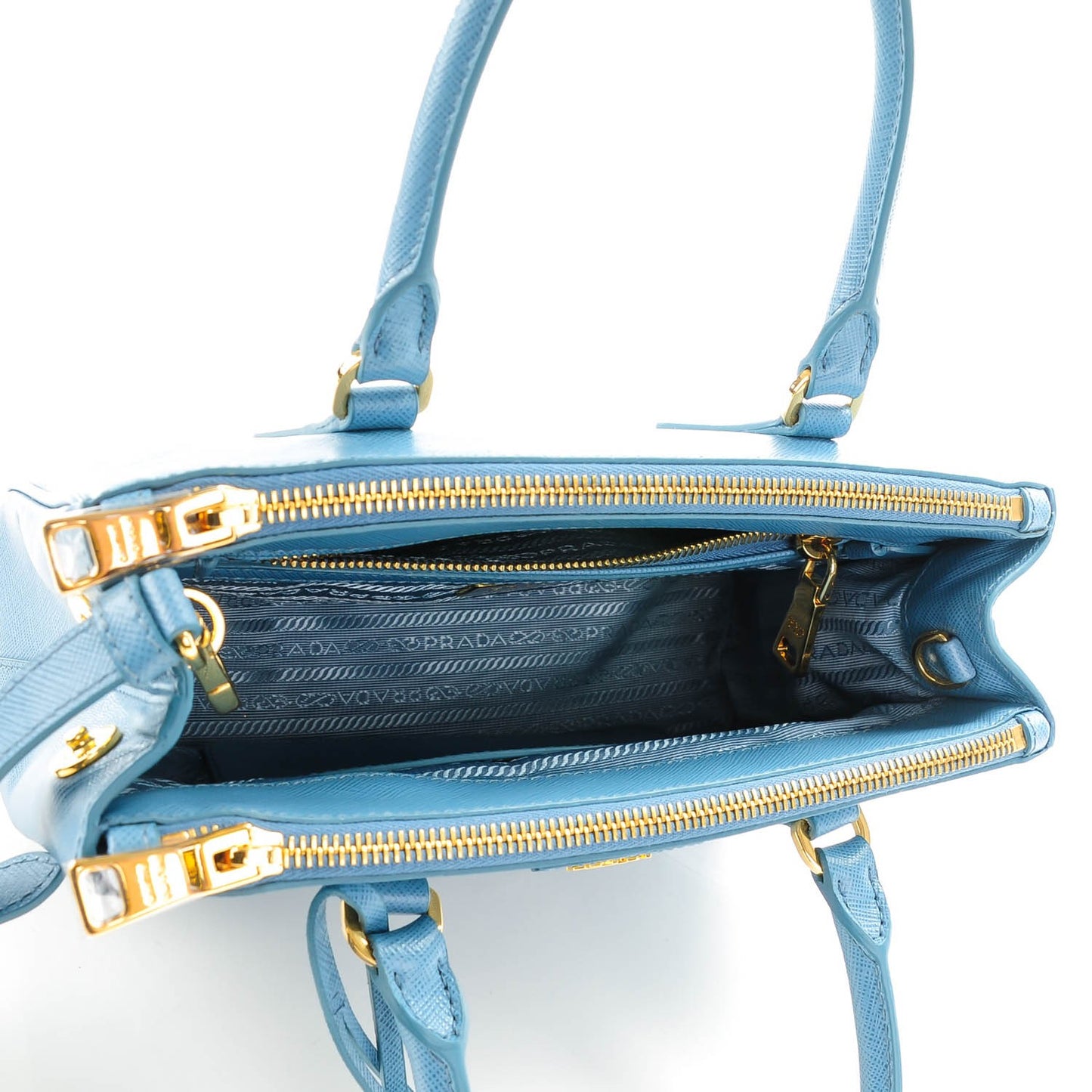 Saffiano Galleria Mini Double Zip Tote Aviazione