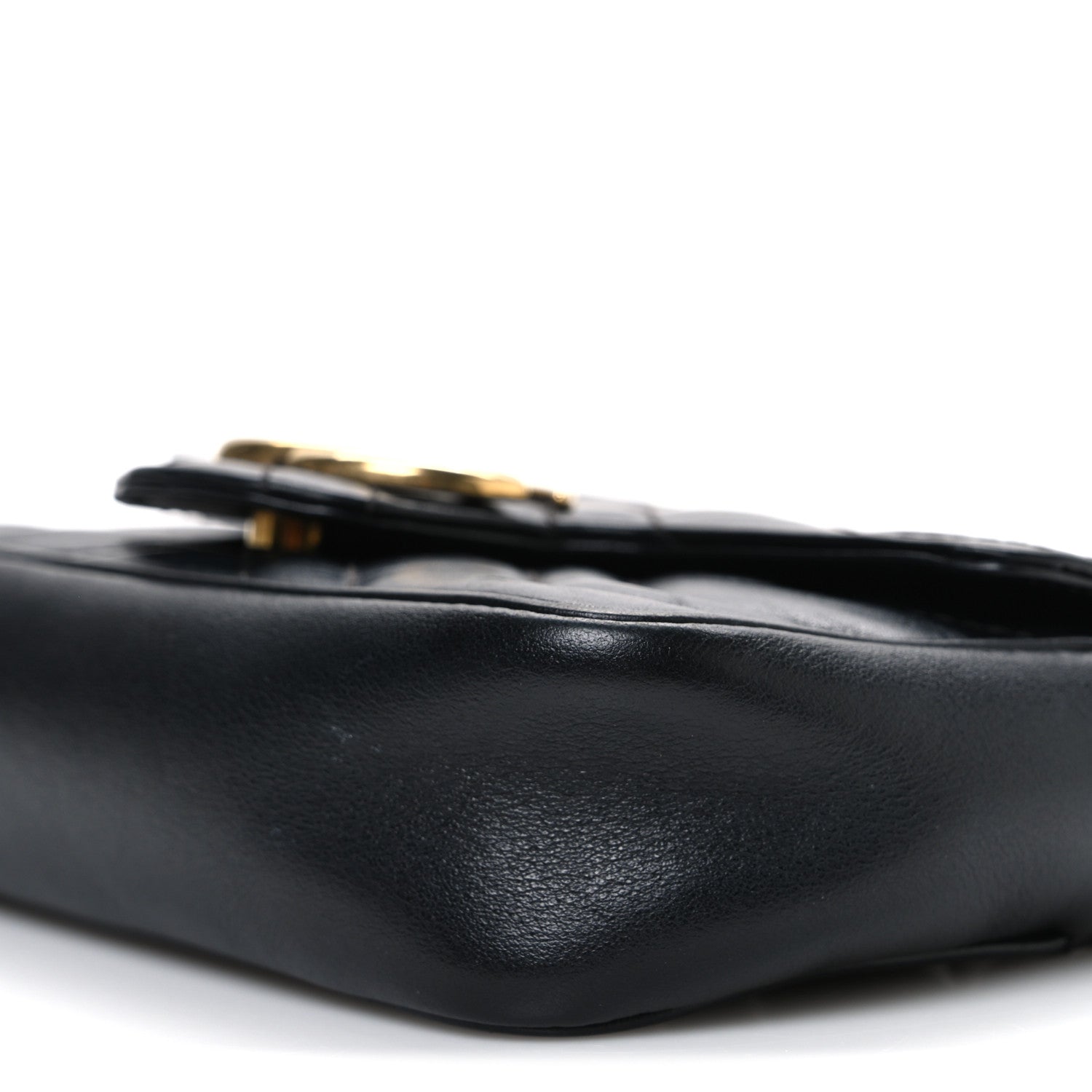 Gucci Calfskin Matelasse Super Mini GG Marmont Shoulder Bag Black 10 of 11