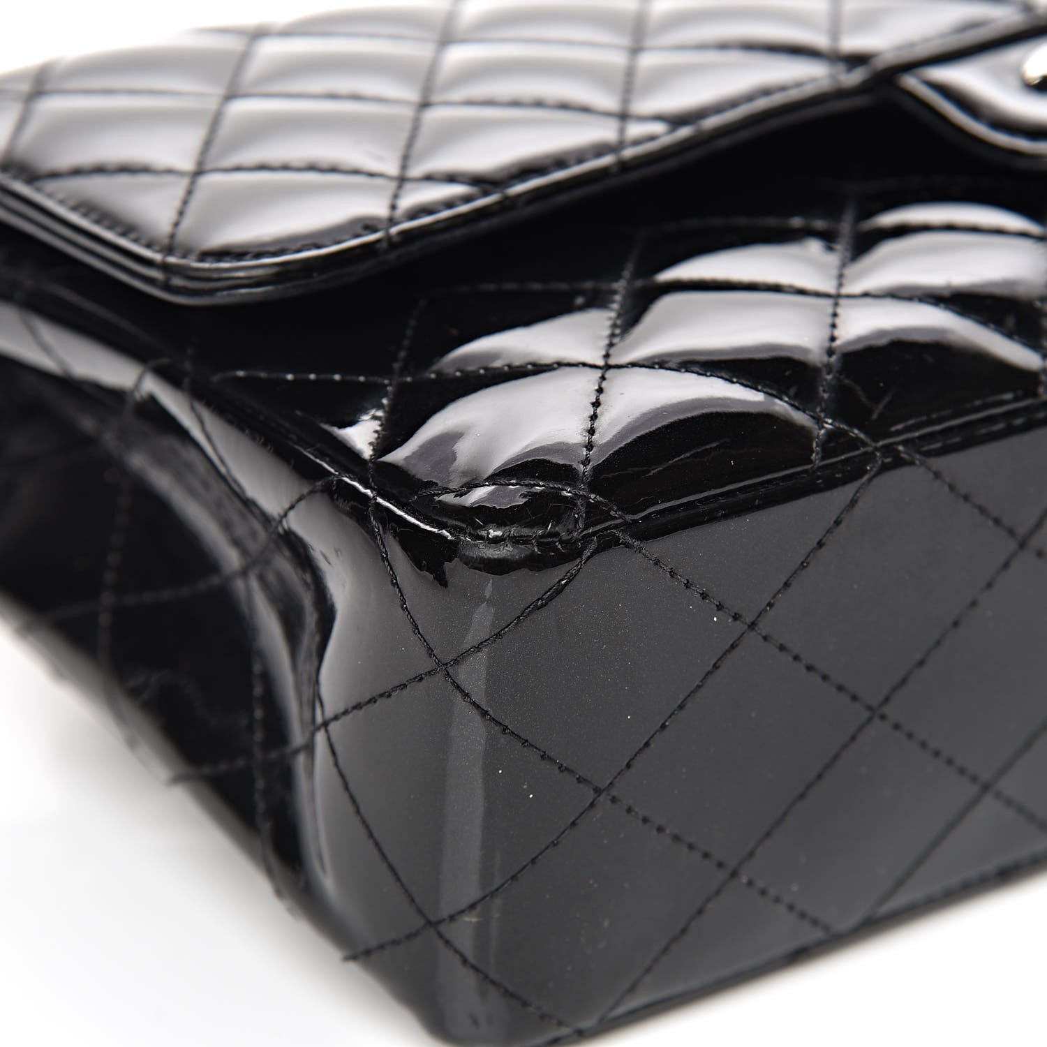 Chanel Patent Quilted Medium Double Flap Black 8 of 17