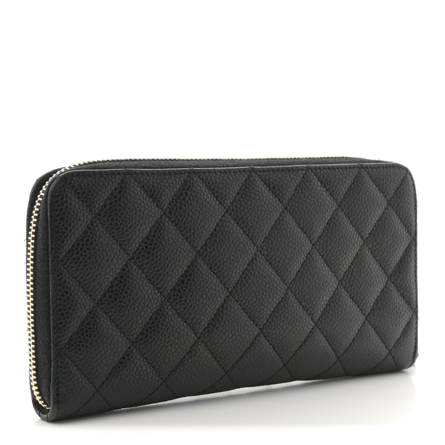 Chanel Caviar Quilted Large Gusset Zip Around Wallet Black 3 of 9