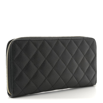 Chanel Caviar Quilted Large Gusset Zip Around Wallet Black 3 of 9