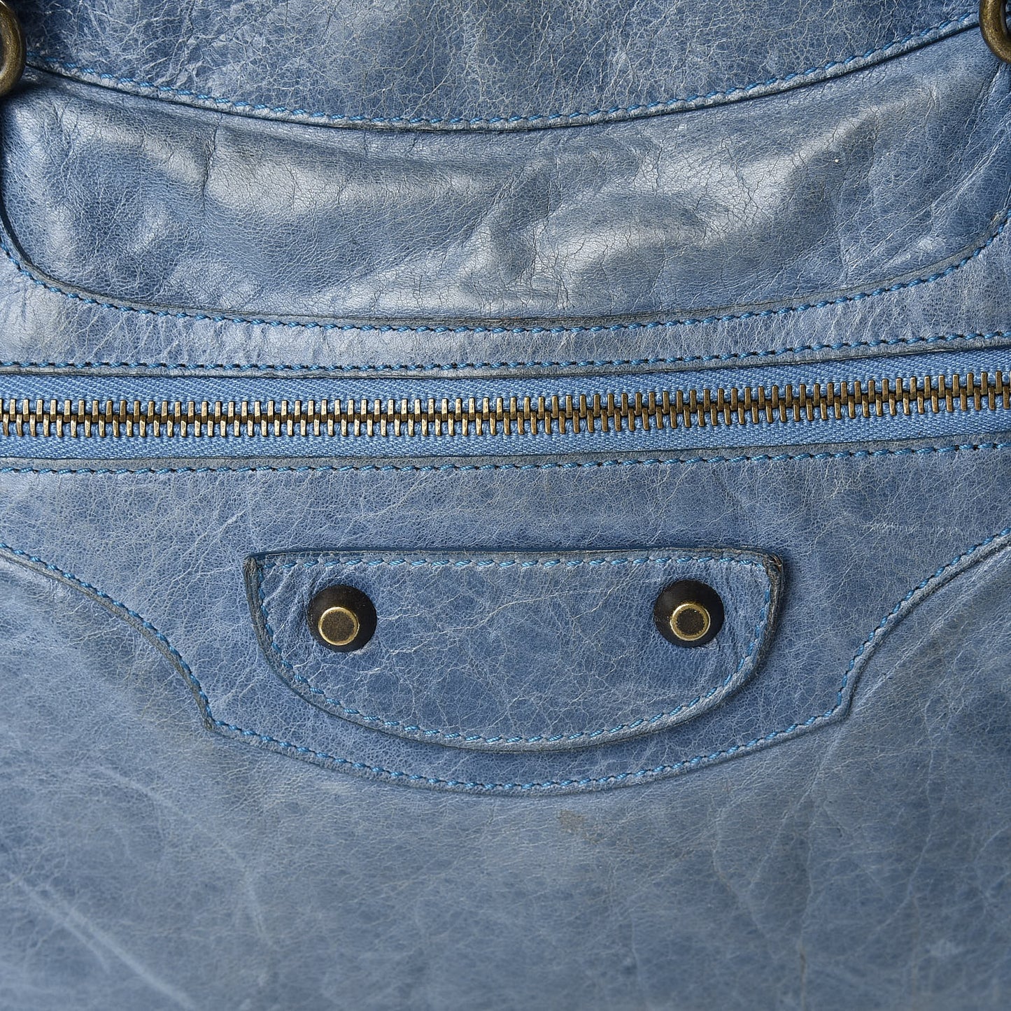Chevre Classic Hardware Purse Bleu