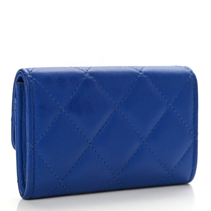 Chanel Lambskin Quilted Flap Card Holder Blue 3 of 11