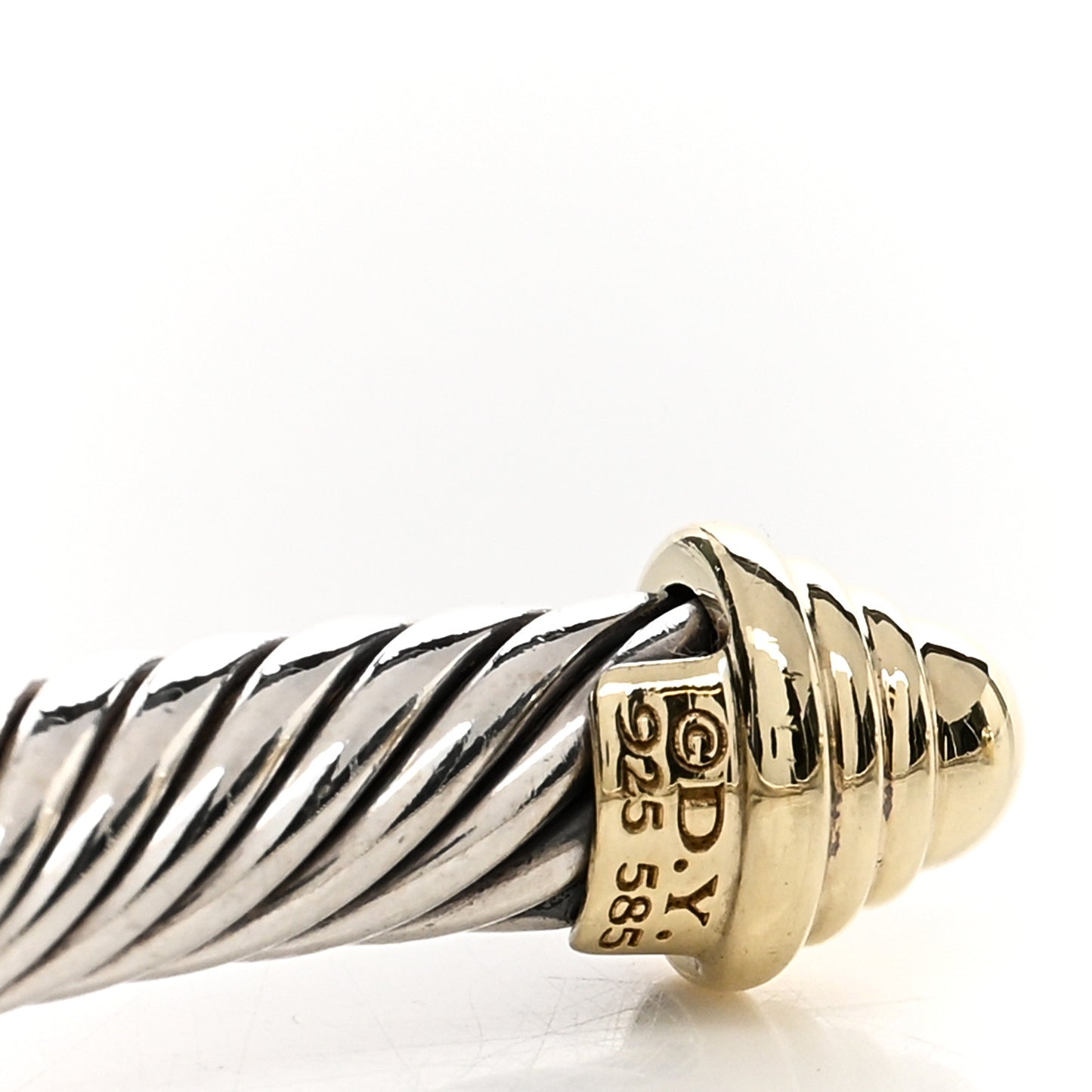 Sterling Silver 14K Yellow Gold 5mm Cable Classics Bracelet