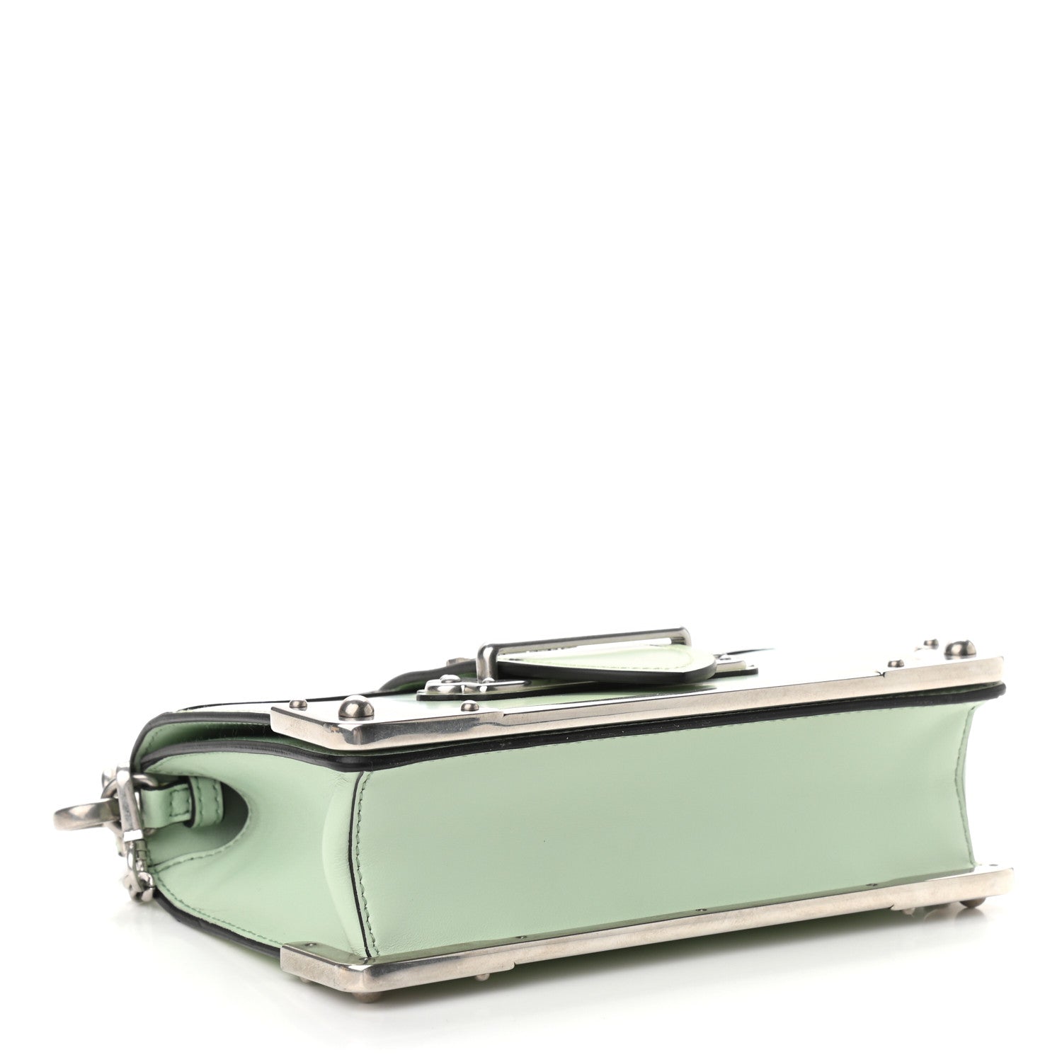 Prada Spazzolato Soft Calf Cahier Chain Wristlet Acqua 5 of 10