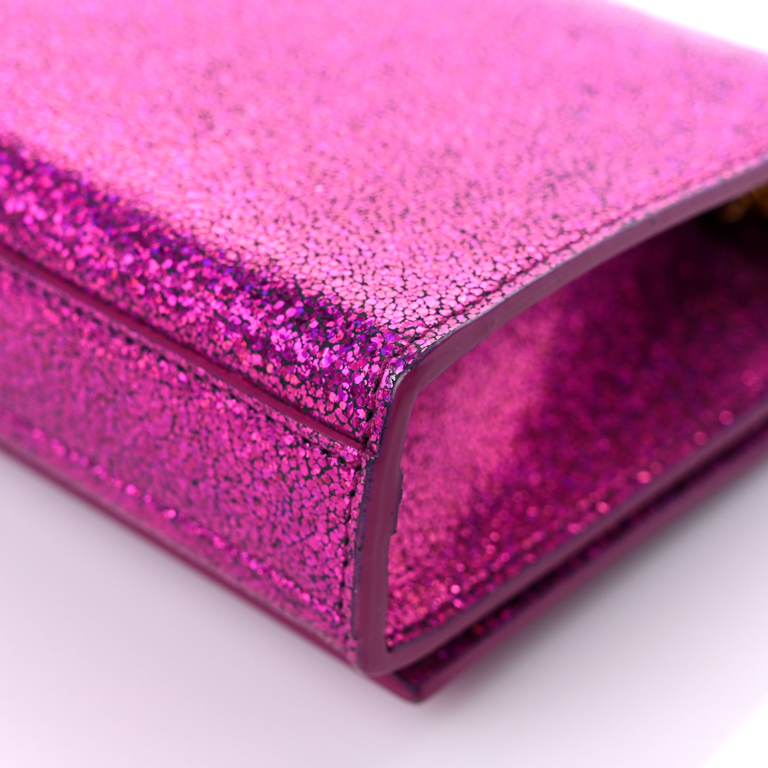 Saint Laurent Metallic Calfskin Small Classic Monogram Kate Satchel Fuchsia 10 of 10