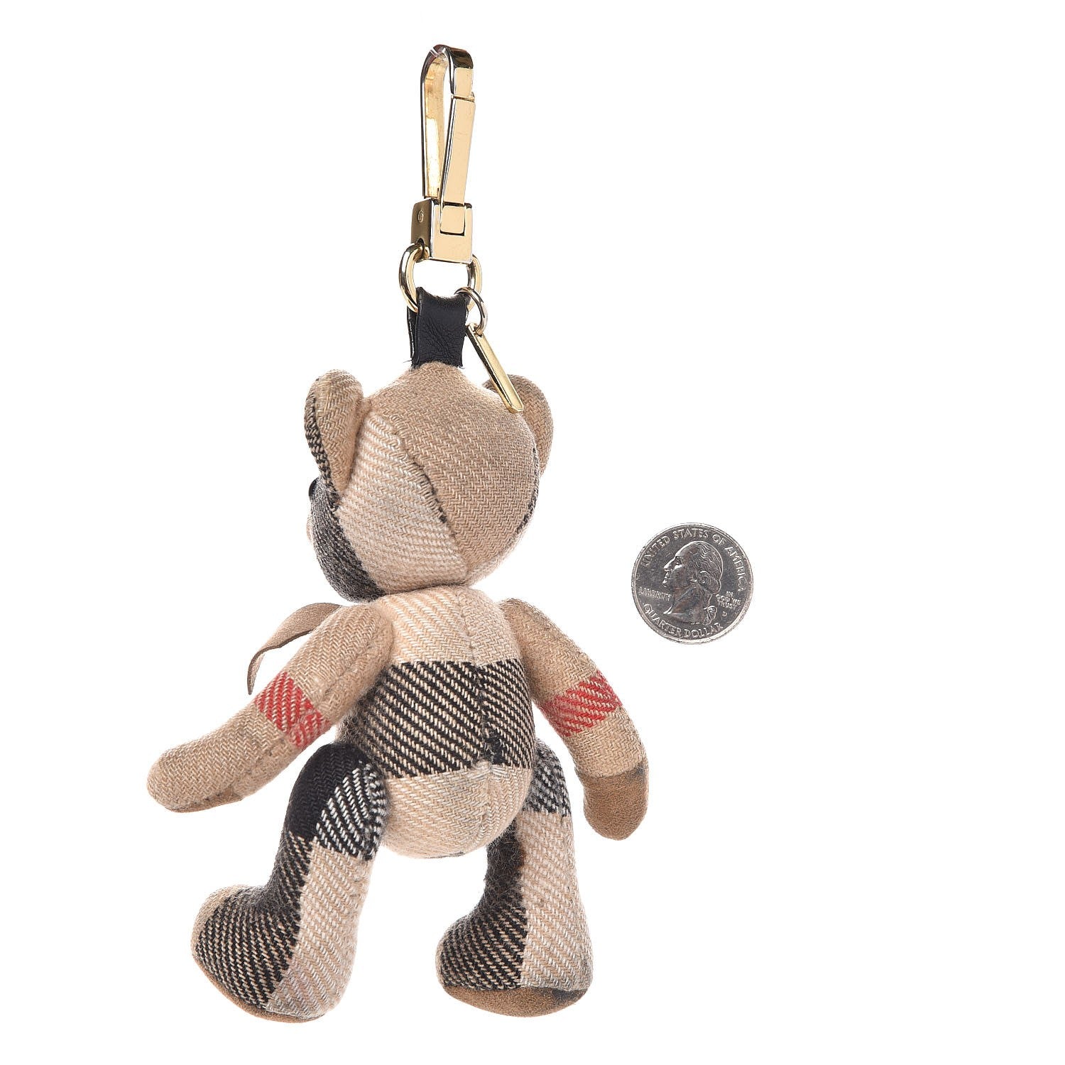 Burberry Cashmere House Check Thomas Bear Bag Charm Camel Gold 4 of 16