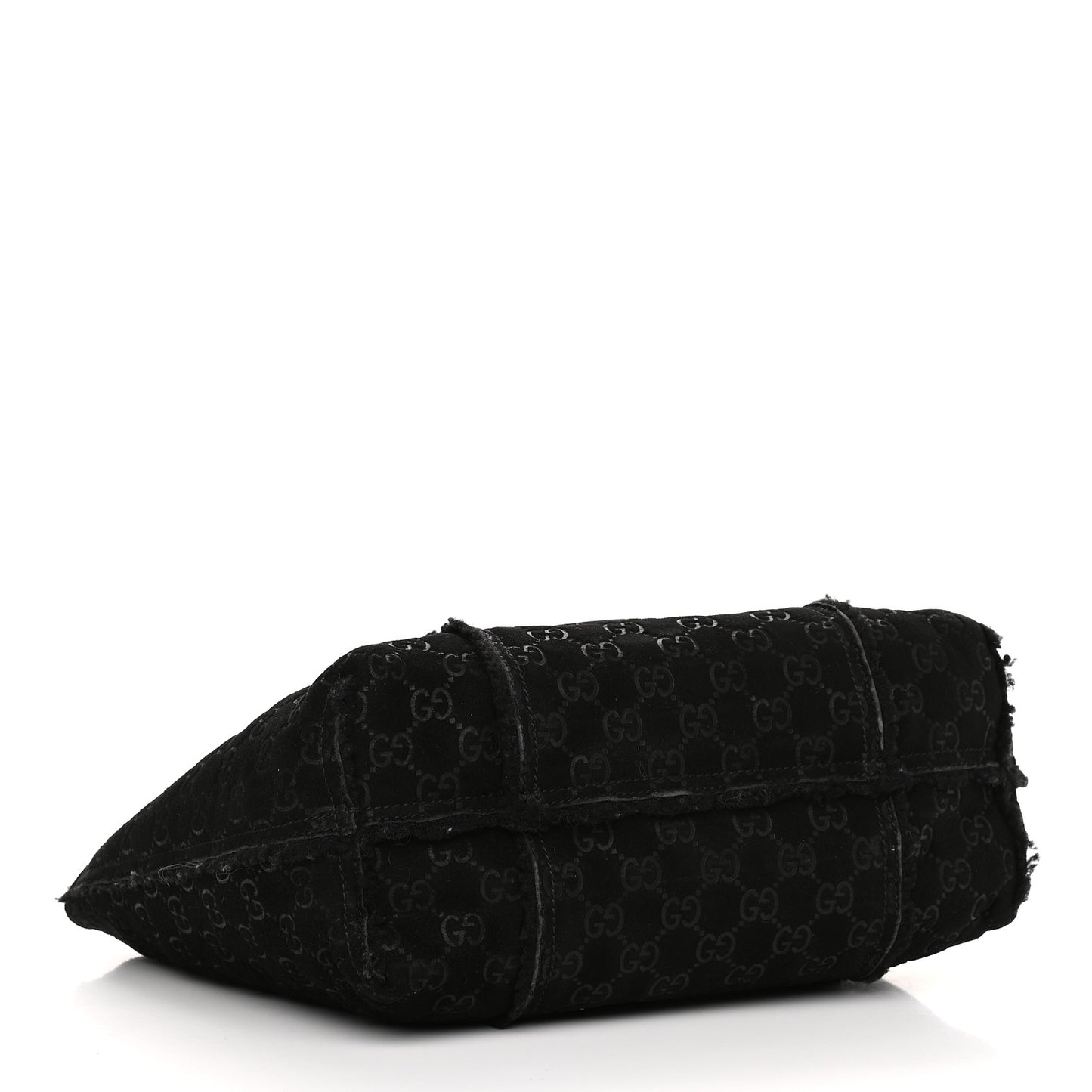Monogram Suede Shearling Medium Jolicoeur Tote Black