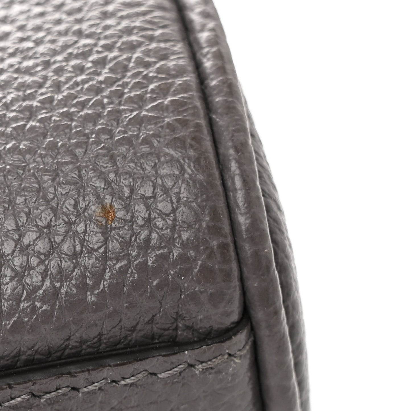 Grainy Calfskin Small Zumi Top Handle Bag Dusty Grey