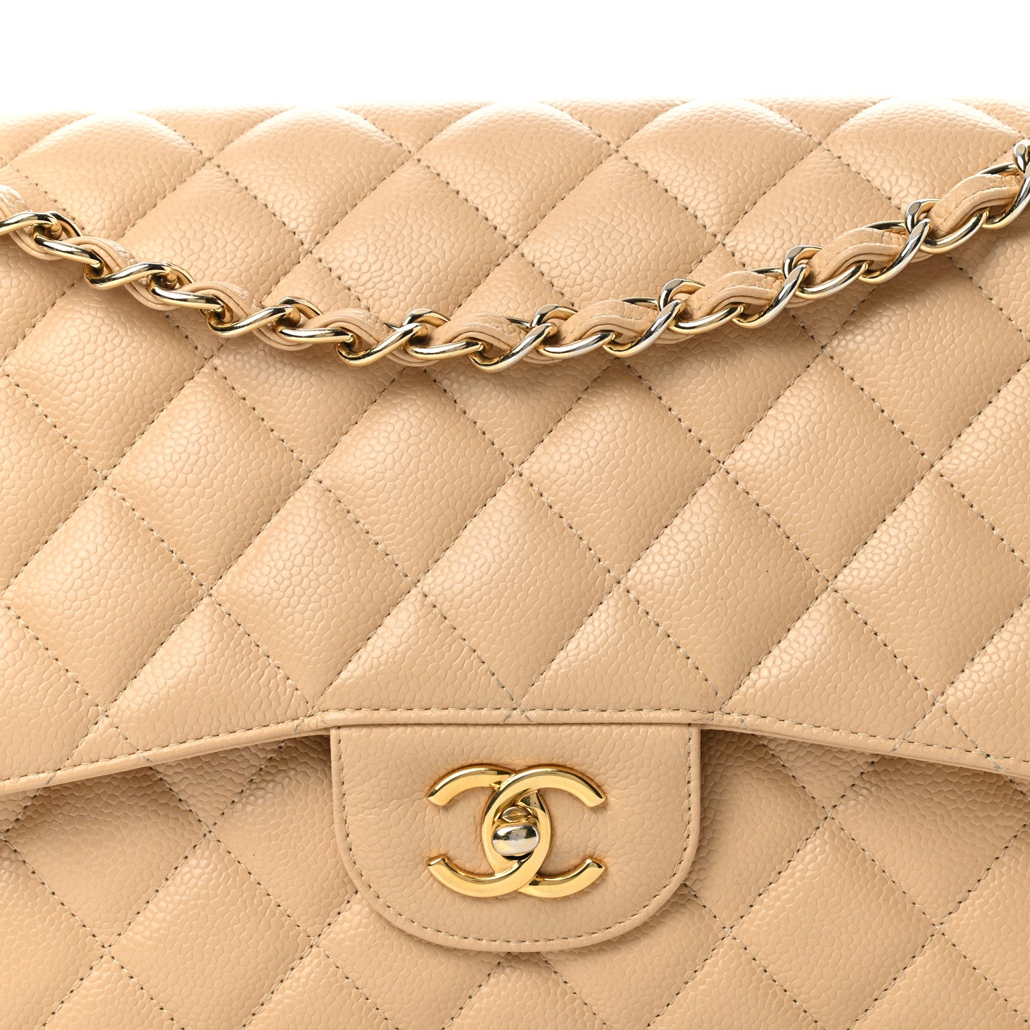 Chanel Caviar Quilted Jumbo Double Flap Beige Clair 8 of 13