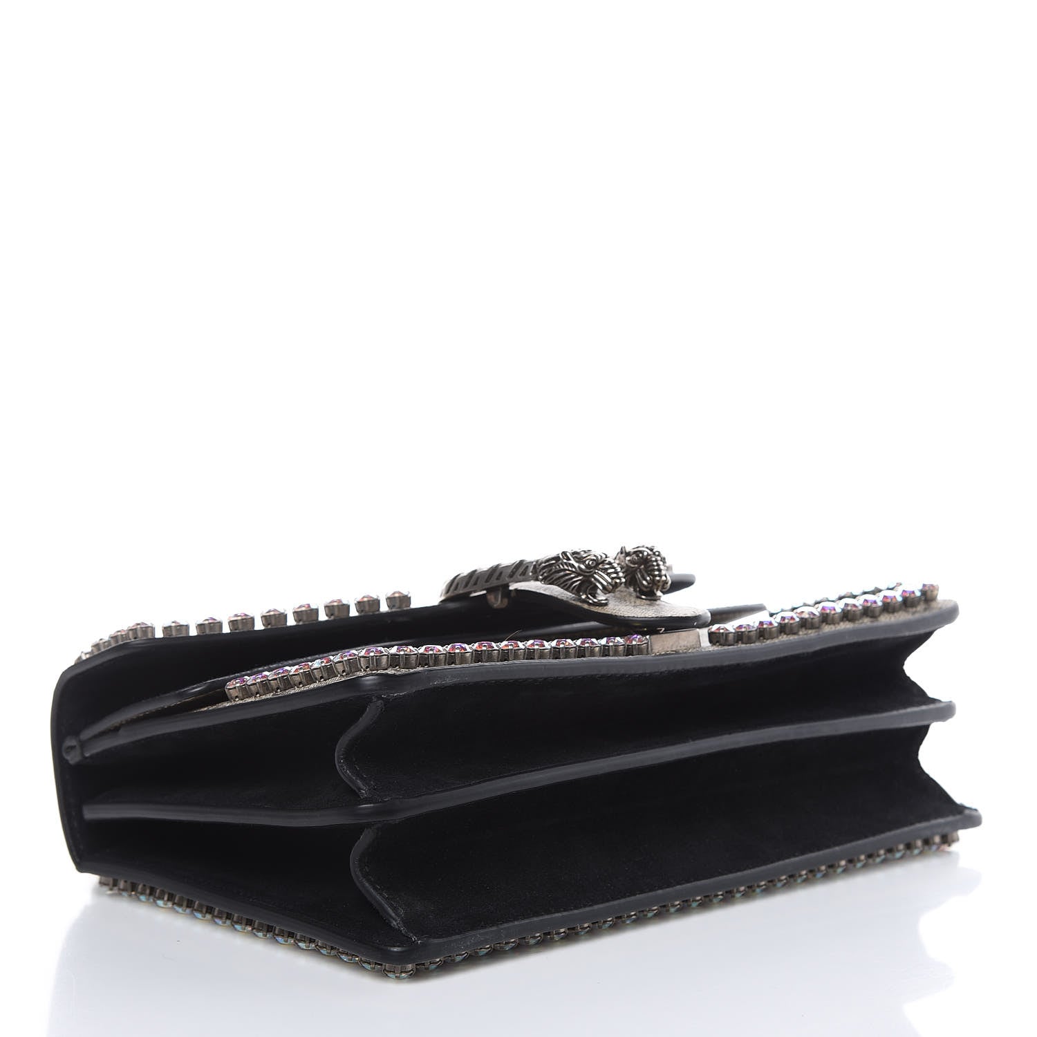 Gucci GG Supreme Monogram Crystal Small Dionysus Shoulder Bag Black 4 of 12