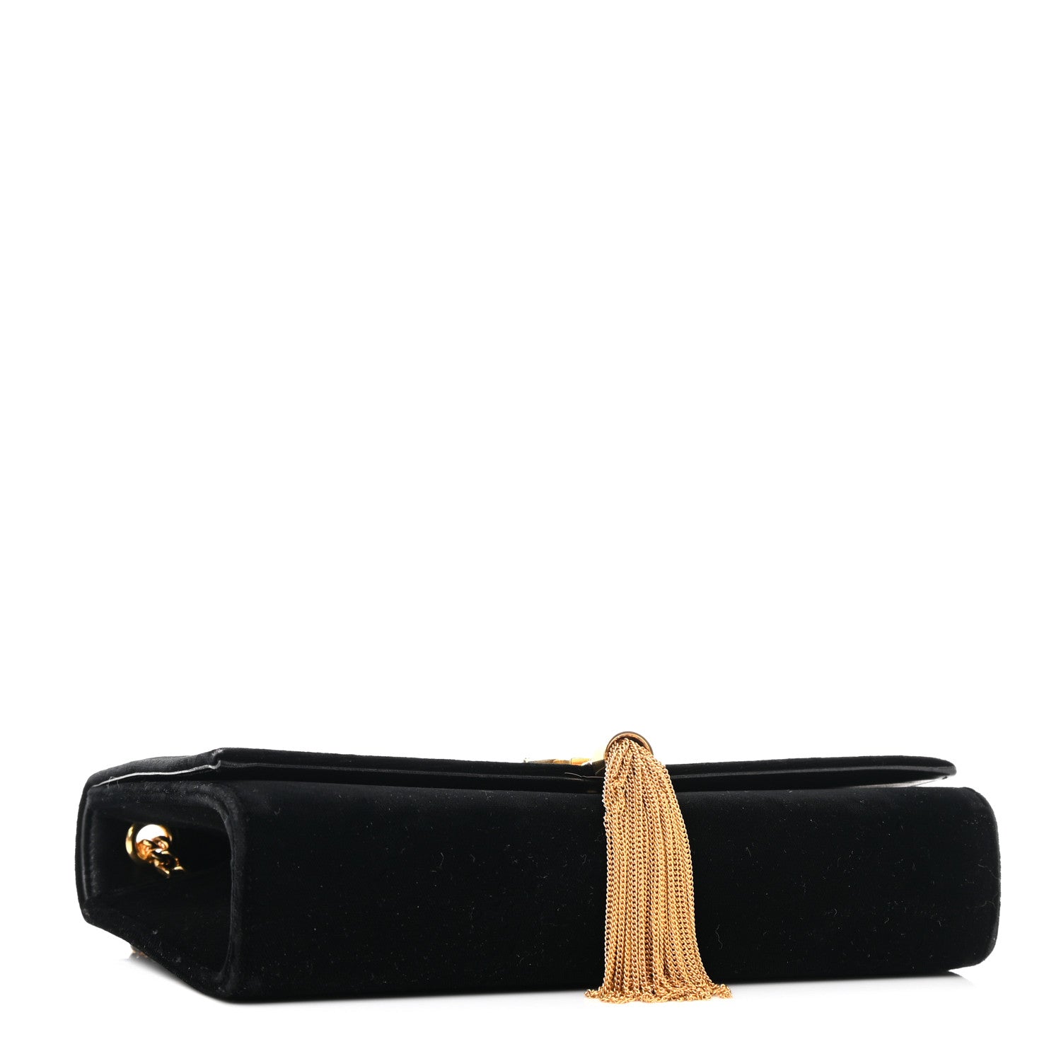 Saint Laurent Velvet Medium Monogram Kate Tassel Shoulder Bag Black 4 of 11