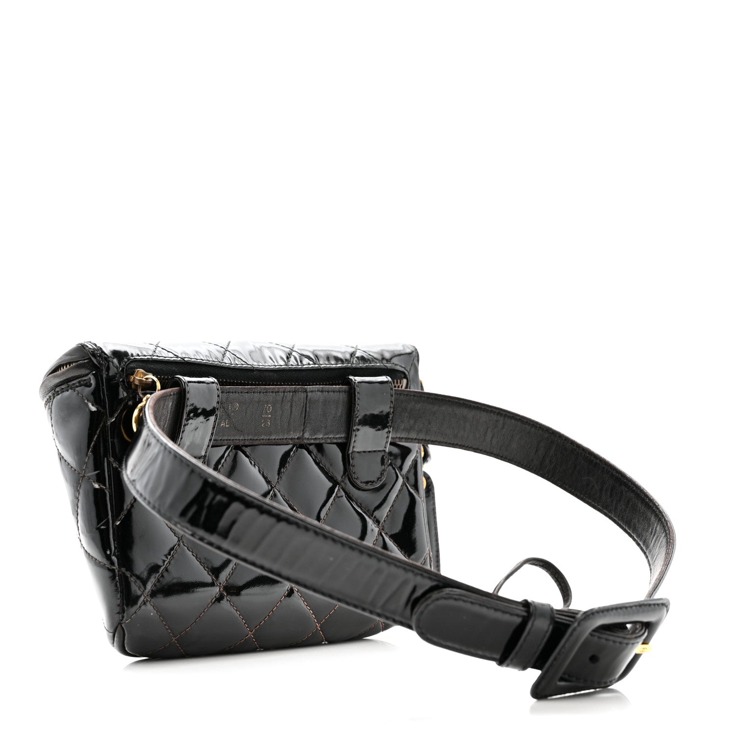Chanel Patent Calfskin Quilted Waist Belt Bag 70 28 Black 3 of 14
