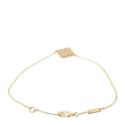Van Cleef & Arpels 18K Yellow Gold Mother of Pearl Sweet Alhambra Bracelet 3 of 7