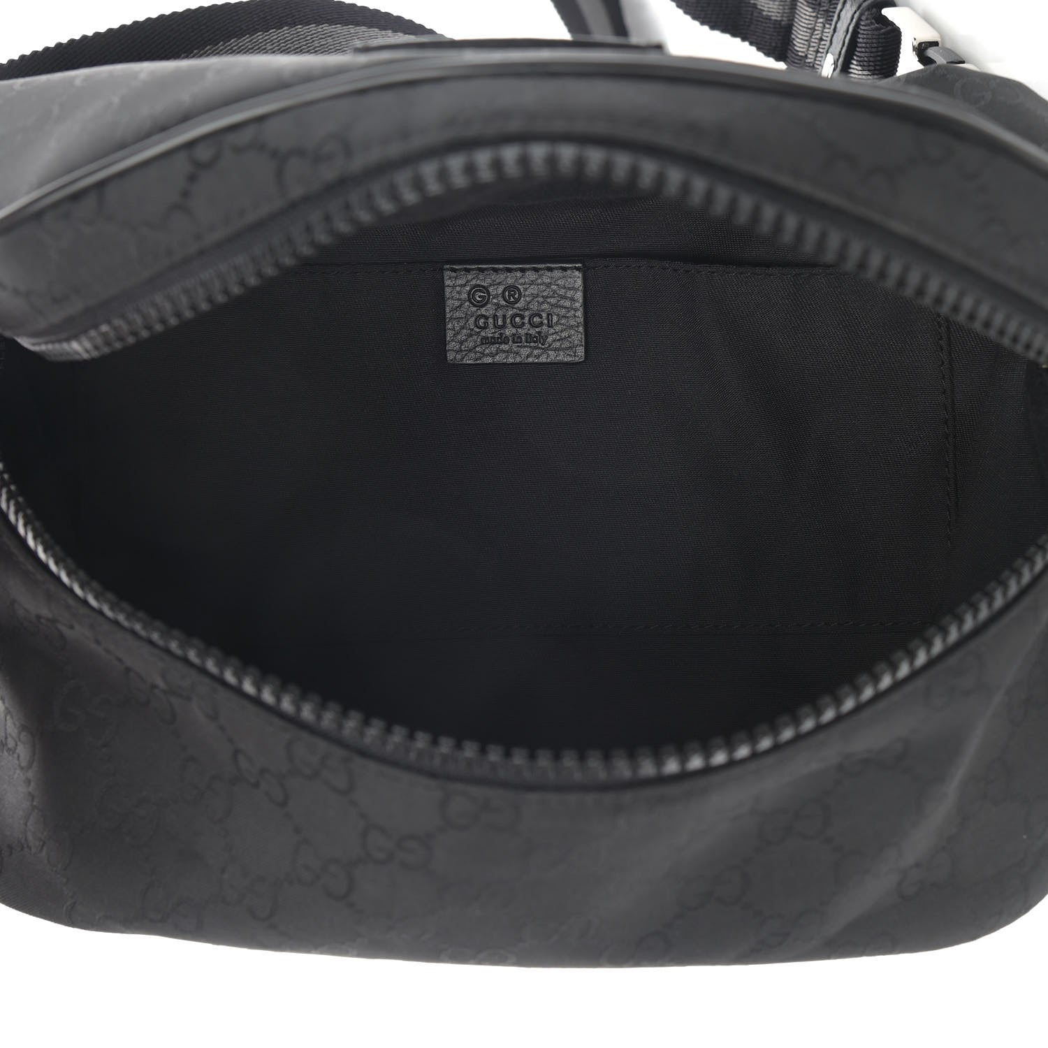 Gucci Nylon Monogram Fanny Pack Belt Bag Black 5 of 10