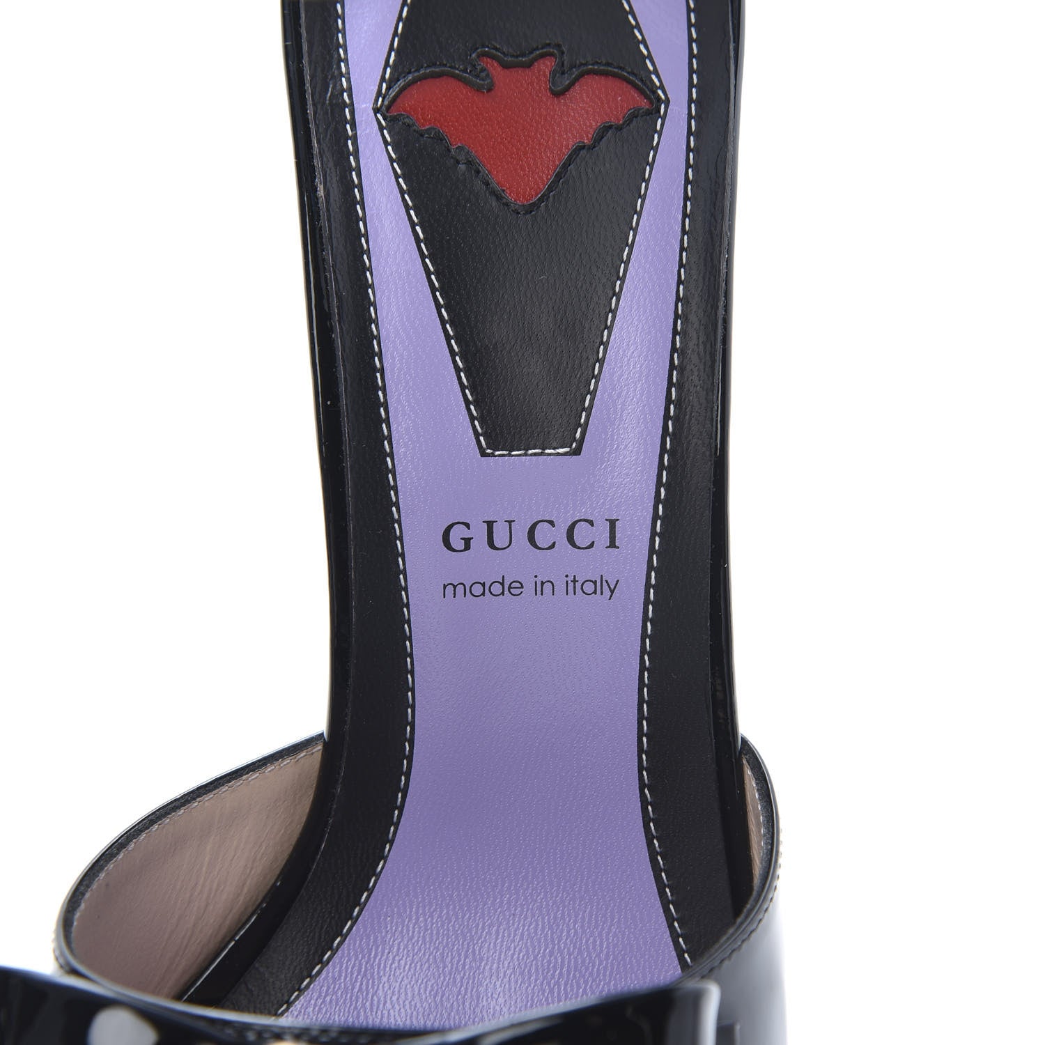 Gucci Patent Crystal GG Bow Sadie Spike Ankle Strap d'Orsay Platform High Heel Pumps 38 Black 6 of 8