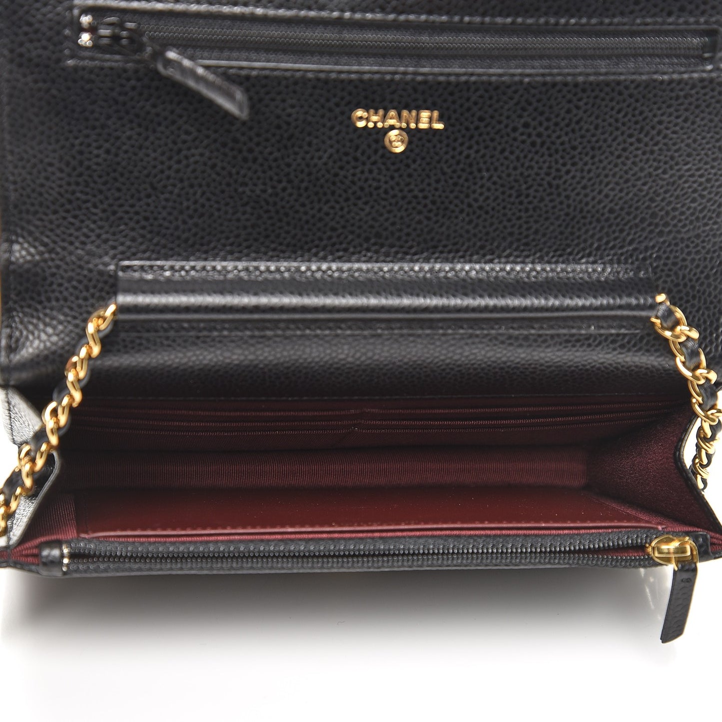 Caviar Quilted Wallet On Chain WOC Black