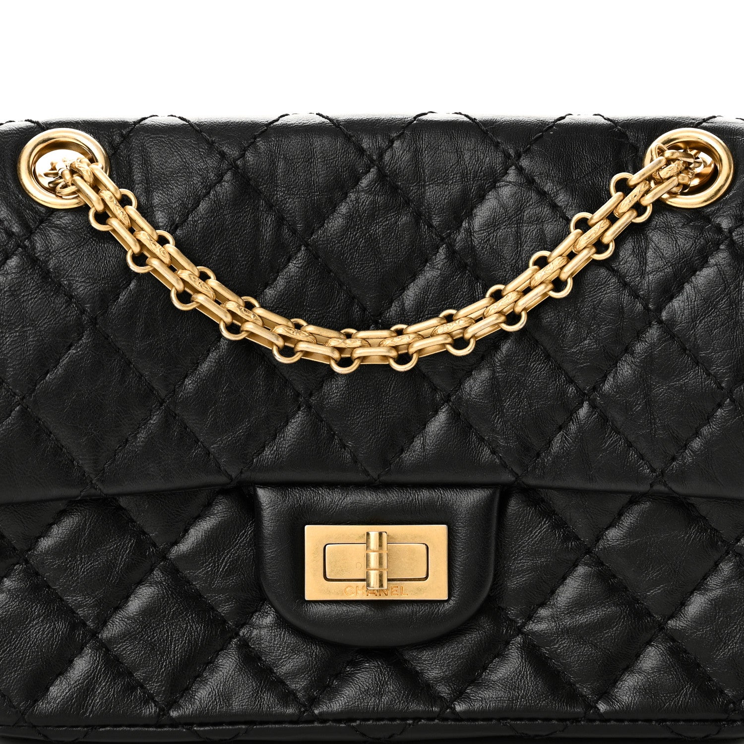 Chanel Aged Calfskin Quilted 2.55 Reissue Mini Flap Black 8 of 10