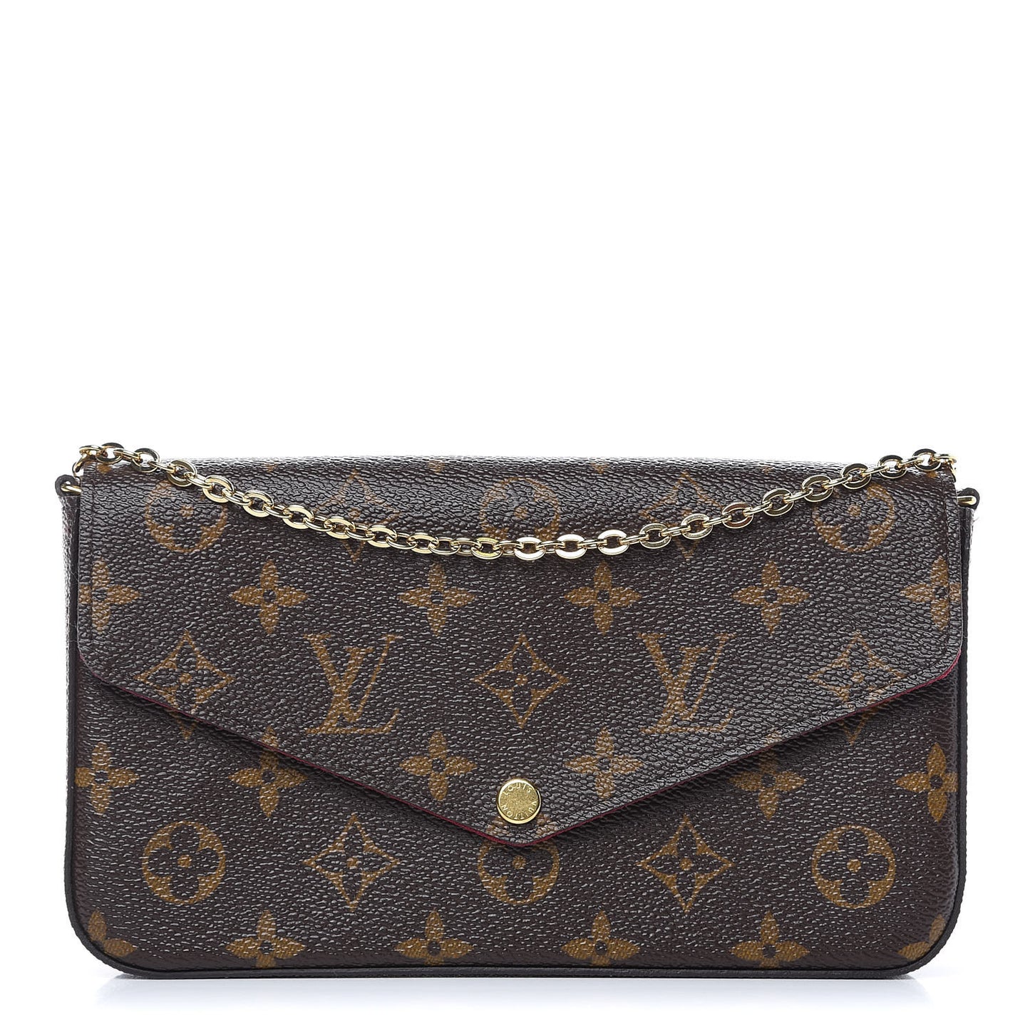 Monogram Pochette Felicie Chain Wallet Fuchsia