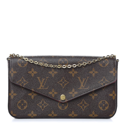 Louis Vuitton Monogram Pochette Felicie Chain Wallet Fuchsia 1 of 10