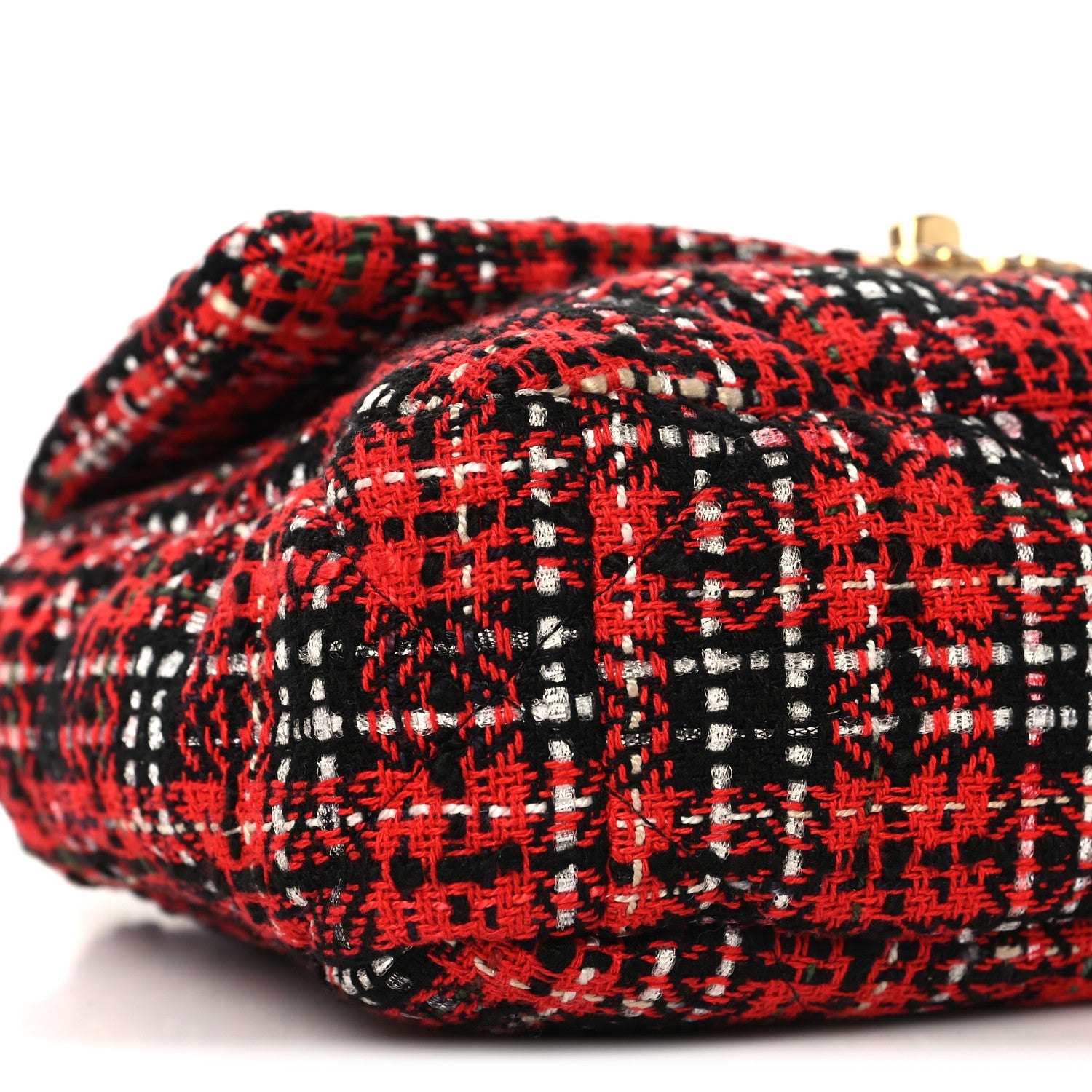 Chanel Tweed Quilted Medium Chanel 19 Flap Red Black 9 of 10