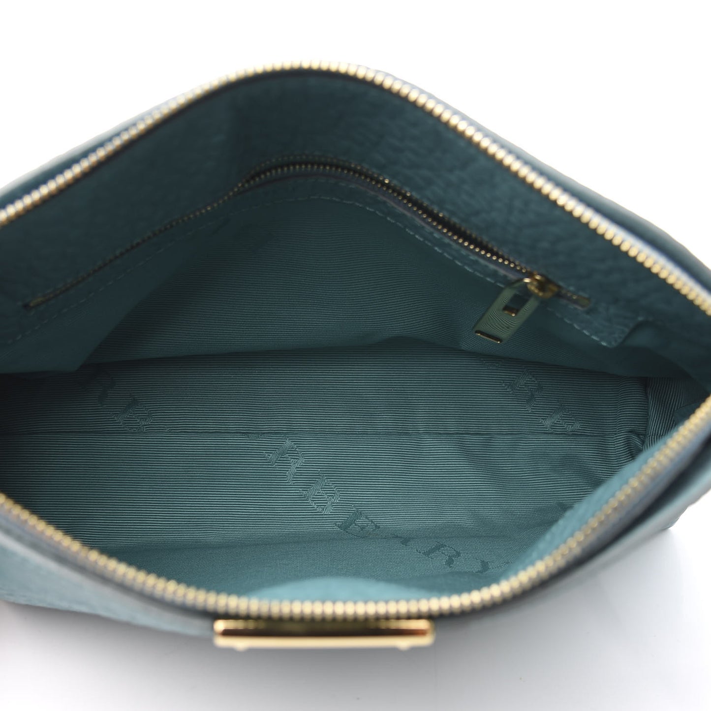 Signature Grain Calfskin Check Embossed Small Chichester Crossbody Clutch Bag Aqua Green