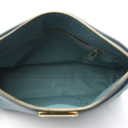 Burberry Signature Grain Calfskin Check Embossed Small Chichester Crossbody Clutch Bag Aqua Green 4 of 10