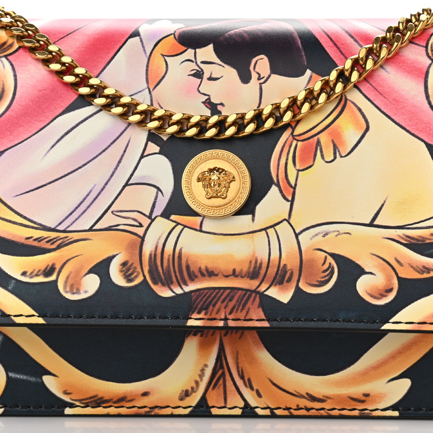Versace X DISNEY Nappa Cinderella Print Chain Wallet Multicolor 8 of 13