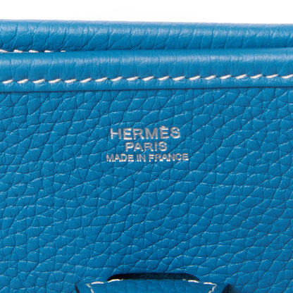 Hermes Taurillon Clemence Evelyne III GM Blue Jean 7 of 8