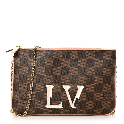 Louis Vuitton Damier Ebene Double Zip Pochette 1 of 7