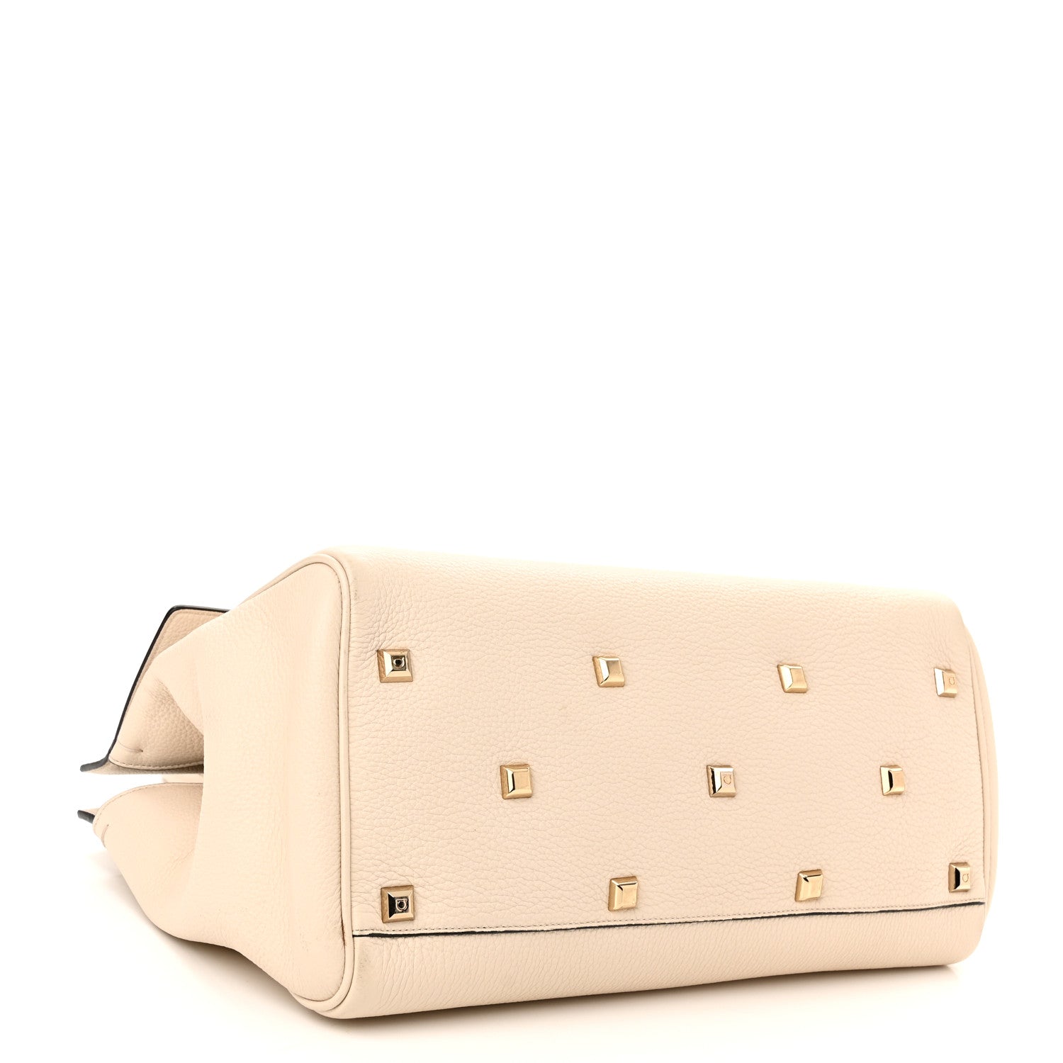 Salvatore Ferragamo Calfskin Large Studio Bag Bone 5 of 16