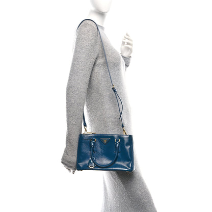 Prada Saffiano Vernice Mini Galleria Double Zip Tote Inchiostro 3 of 9