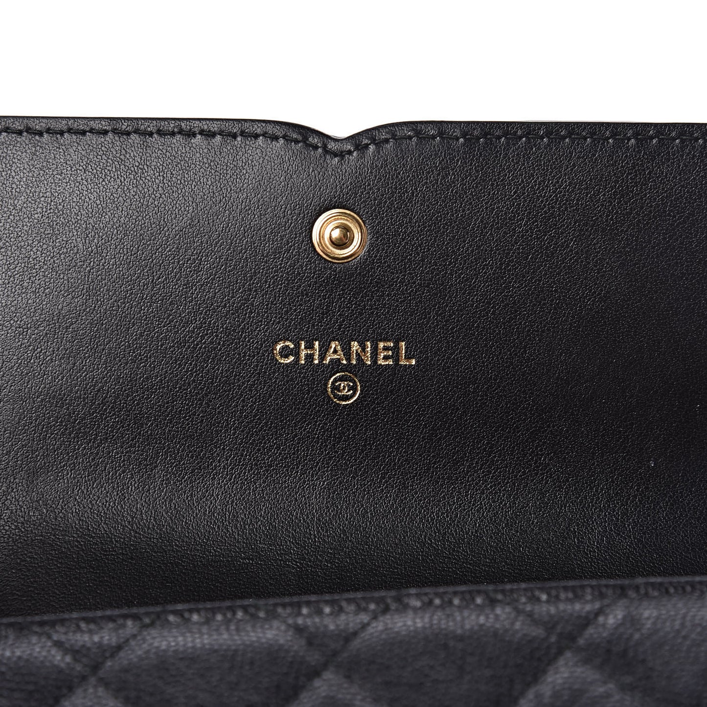 Caviar Quilted Medium Filigree Flap Wallet Black