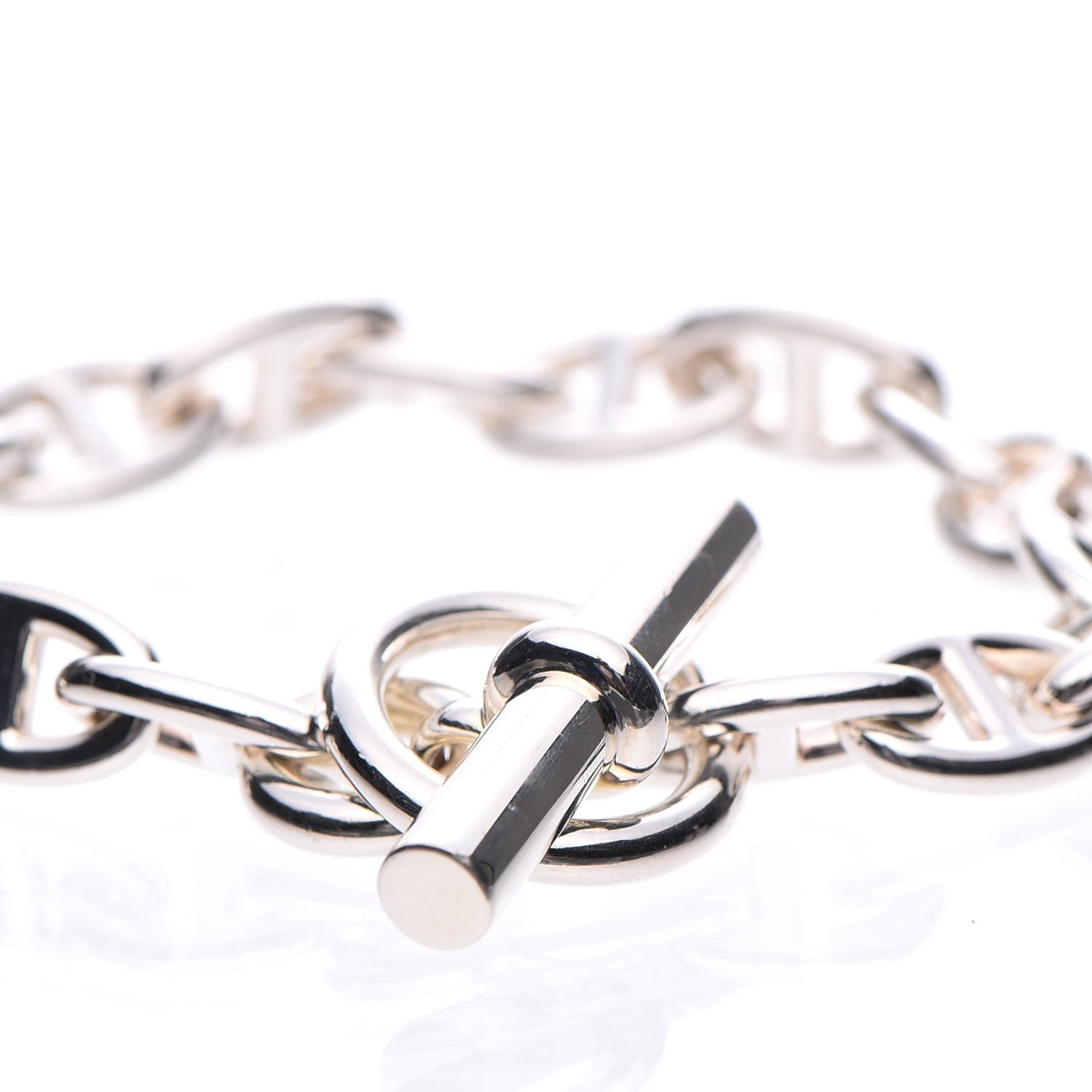 Hermes Sterling Silver Chaine d'Ancre Bracelet Small 22 4 of 7