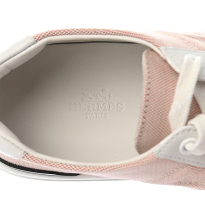 Hermes Canvas Calfskin Deep Sneakers 38 Framboise White 7 of 10