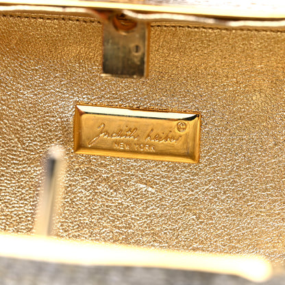 Judith Leiber Swarovski Crystal Minaudiere Clutch Gold Silver 7 of 13