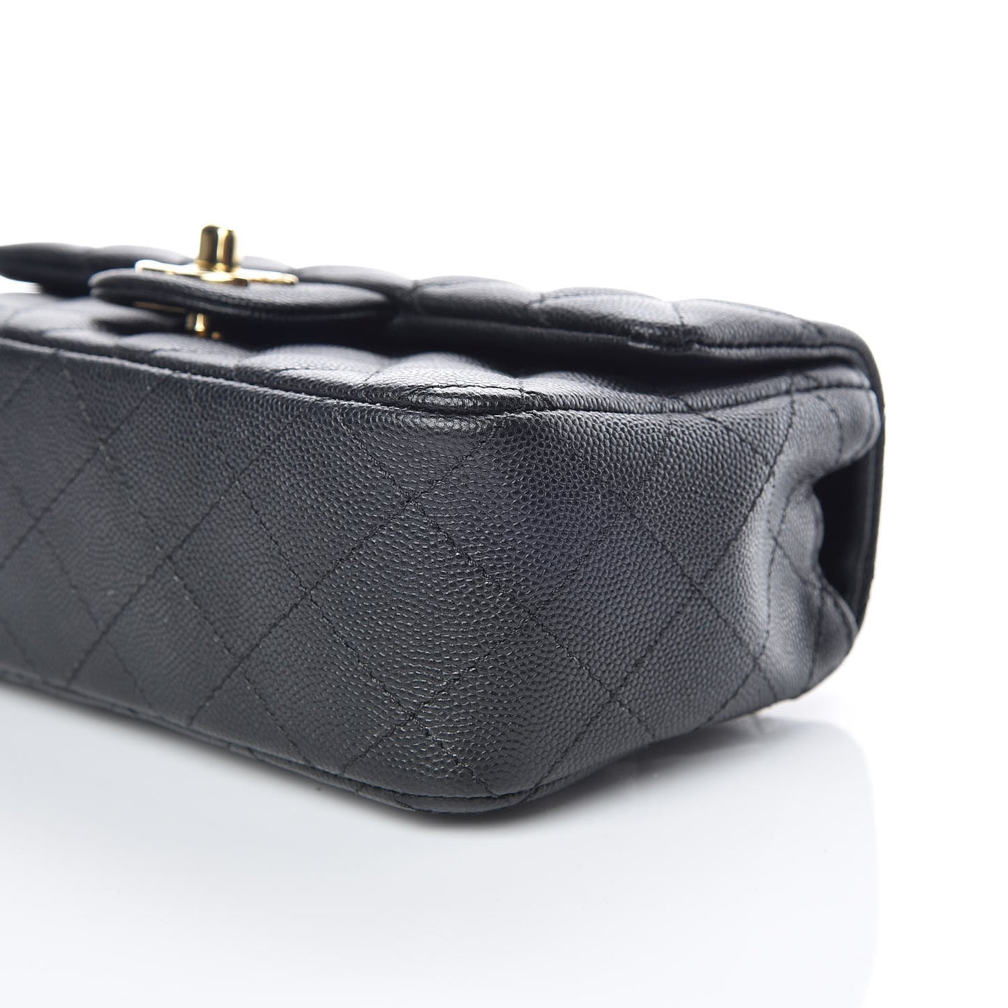 Caviar Quilted Mini Rectangular Flap Black