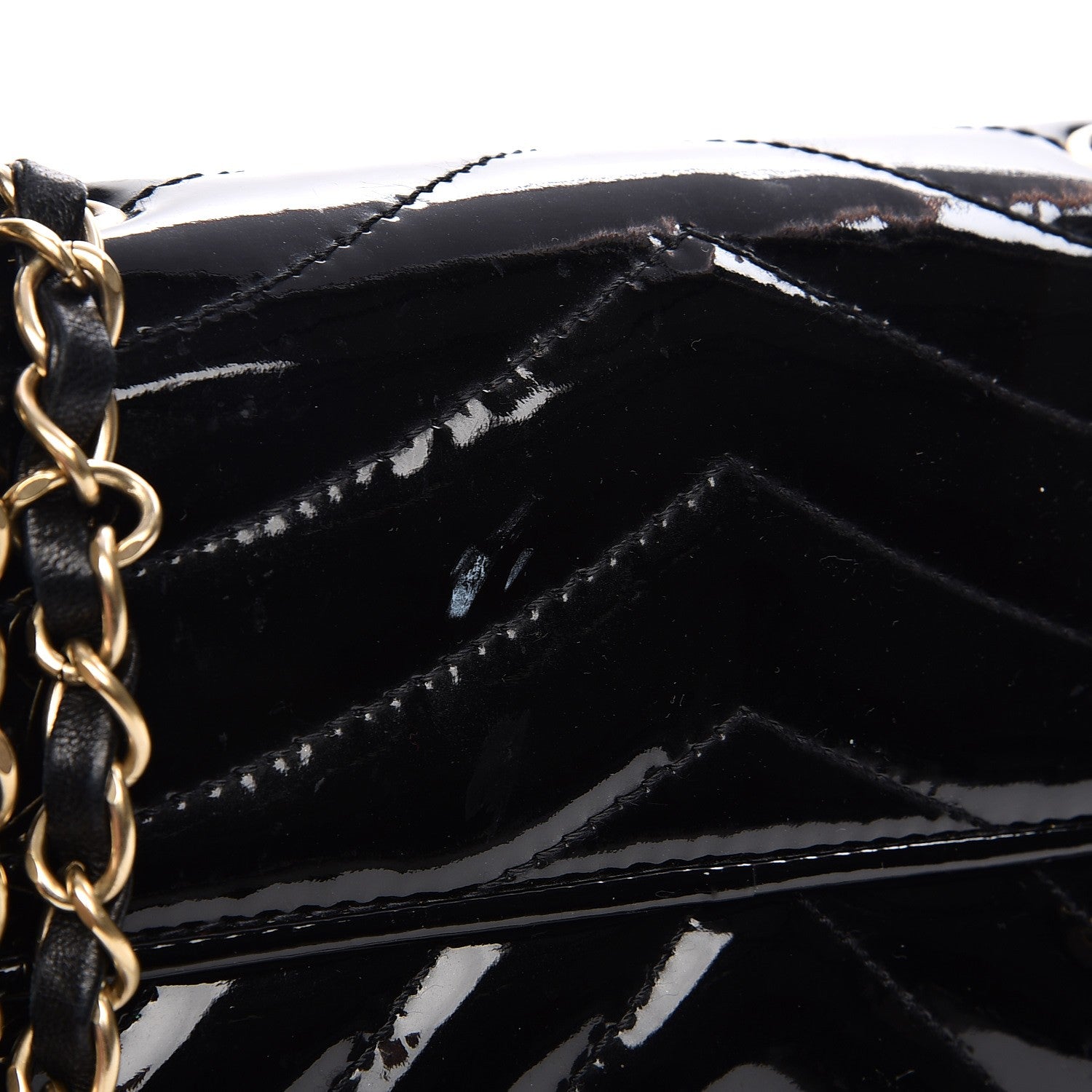 Chanel Patent Small Chevron Single Flap Black 10 of 10