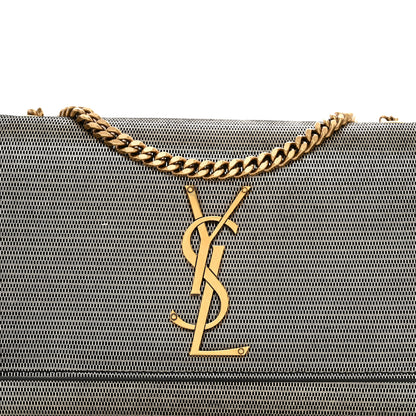 Saint Laurent Metallic Calfskin Small Monogram Kate Satchel Black Argento 5 of 9