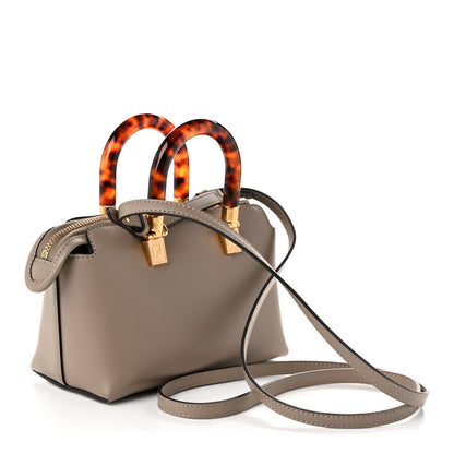 Fendi Vitello King Plexiglass Logo Embossed Mini By The Way Top Handle Boston Bag Tortora 3 of 10