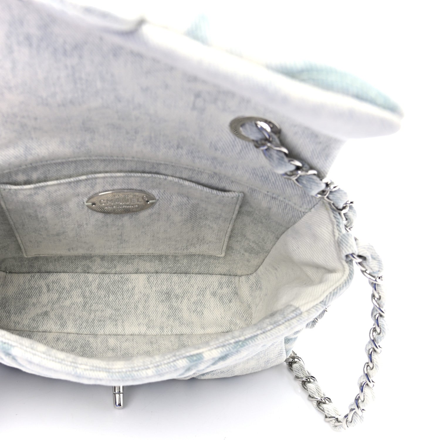 Chanel Denim CC Quilted Mini Square Flap Light Blue 4 of 4