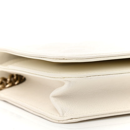 Chanel Caviar Quilted Boy Wallet On Chain WOC White 10 of 12