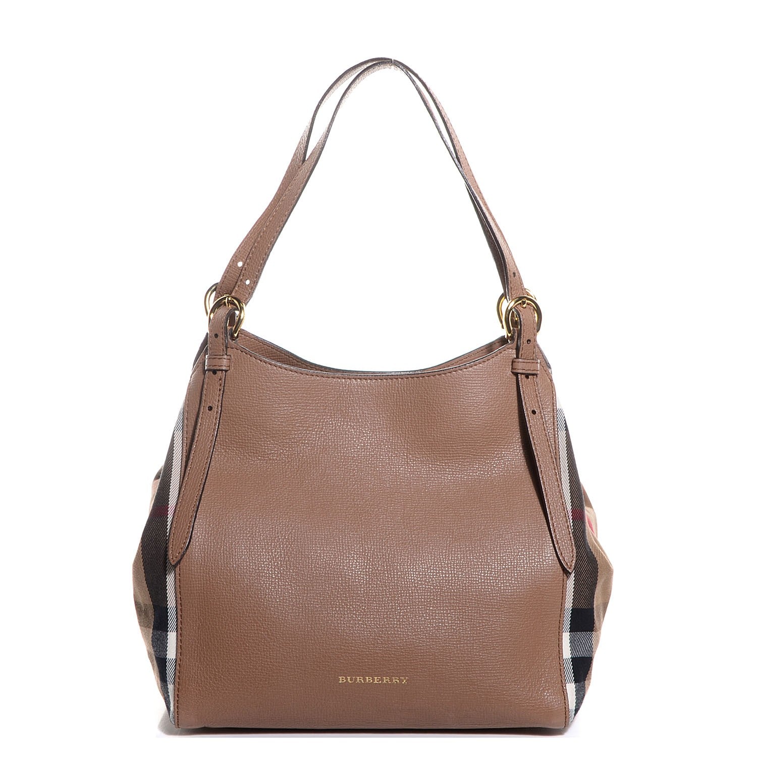 Burberry House Check Horseshoe Leather Small Canterbury Dark Sand 1 of 12