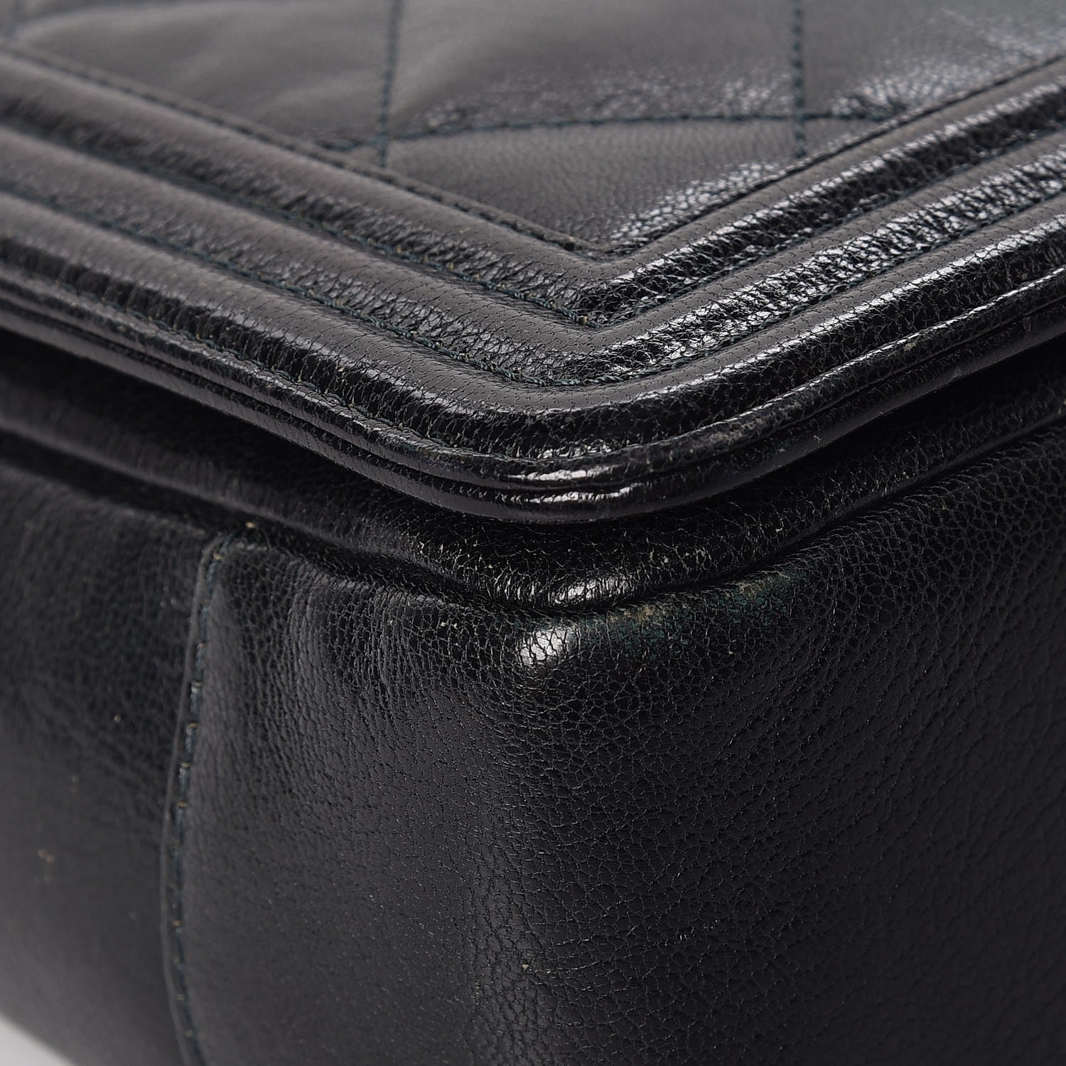 Chanel Goatskin Ombre Faded Quilted New Medium Boy Flap Dark Green 10 of 15