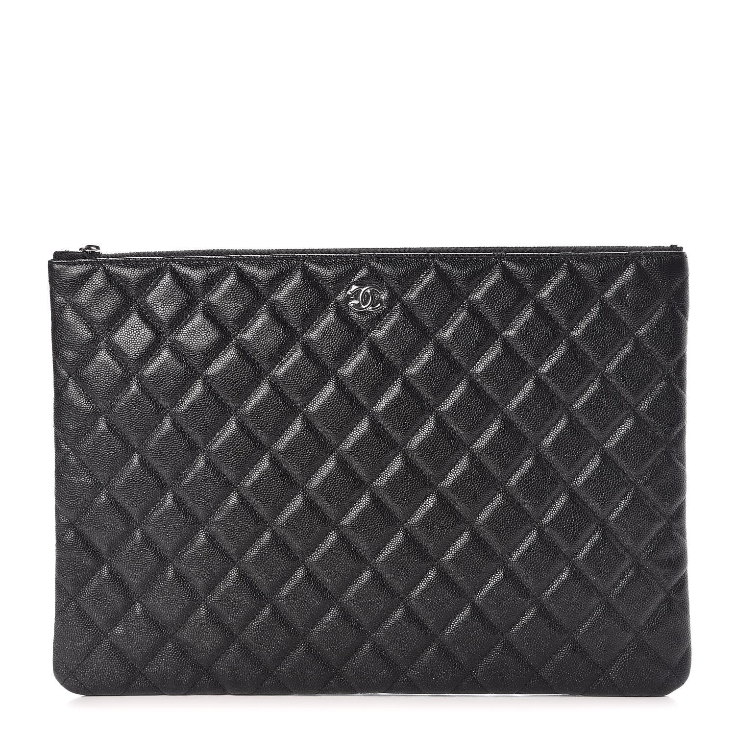 Chanel Iridescent Caviar Quilted Large Cosmetic Case Black 1 of 8
