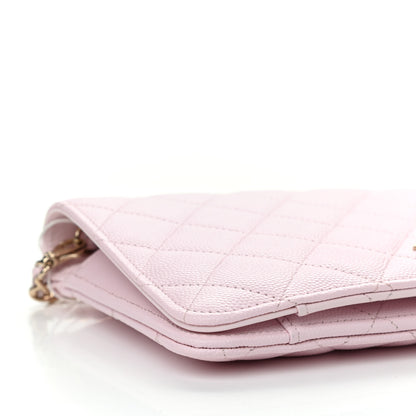 Chanel Caviar Quilted Wallet On Chain WOC Light Pink 9 of 11