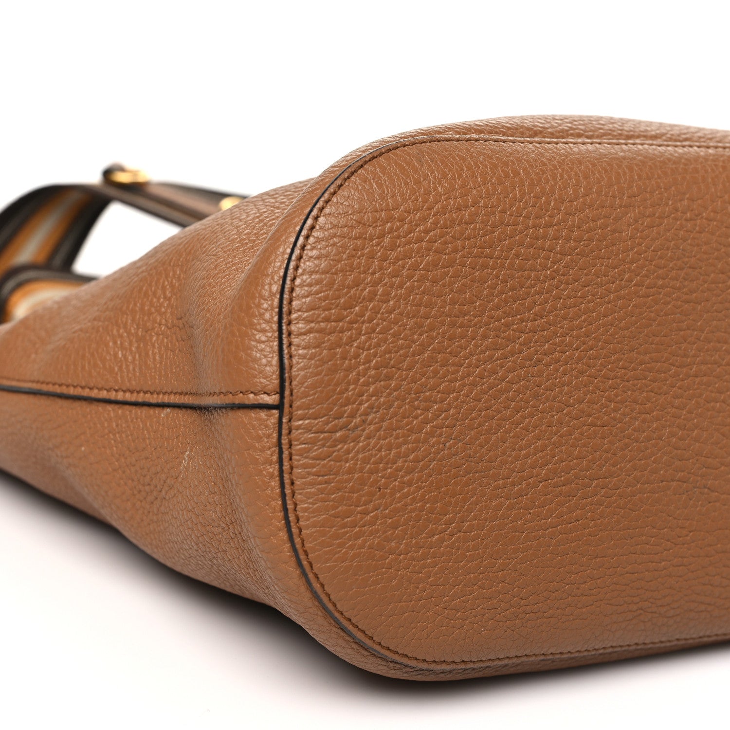 Prada Vitello Phenix Embossed Logo Shoulder Bag Brown 9 of 12