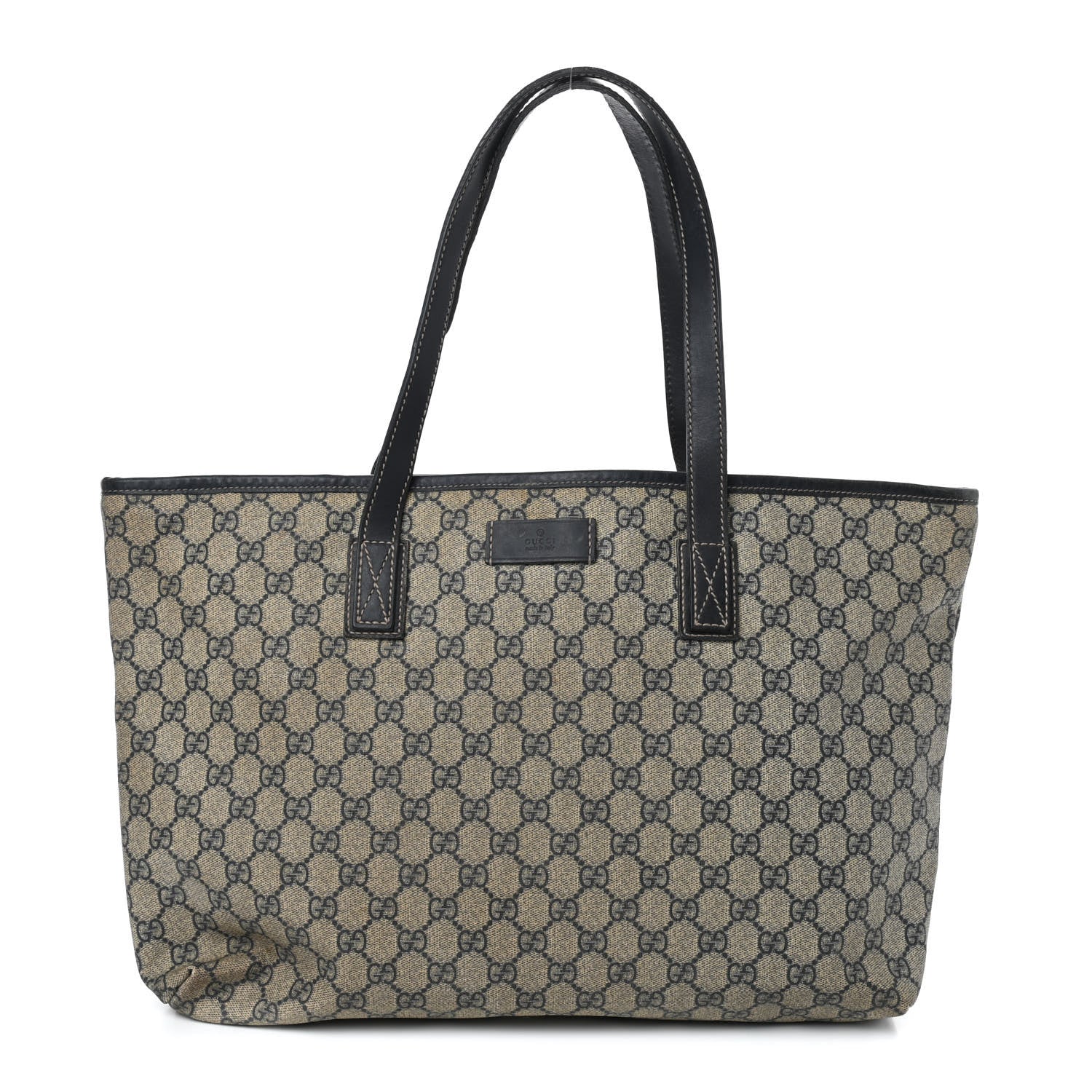 Gucci GG Supreme Monogram Medium Zippered Shopping Tote Navy 1 of 10