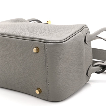 Hermes Taurillon Clemence Mini Lindy 20 Gris Meyer 10 of 10